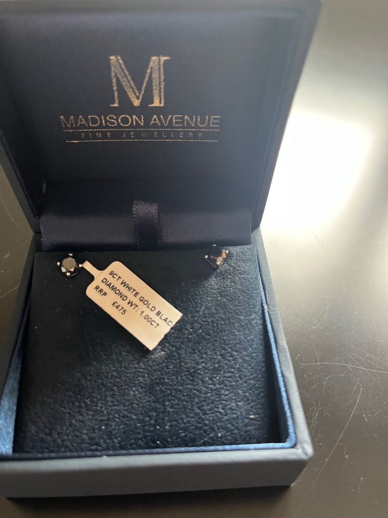 1ct Black diamond earrings 