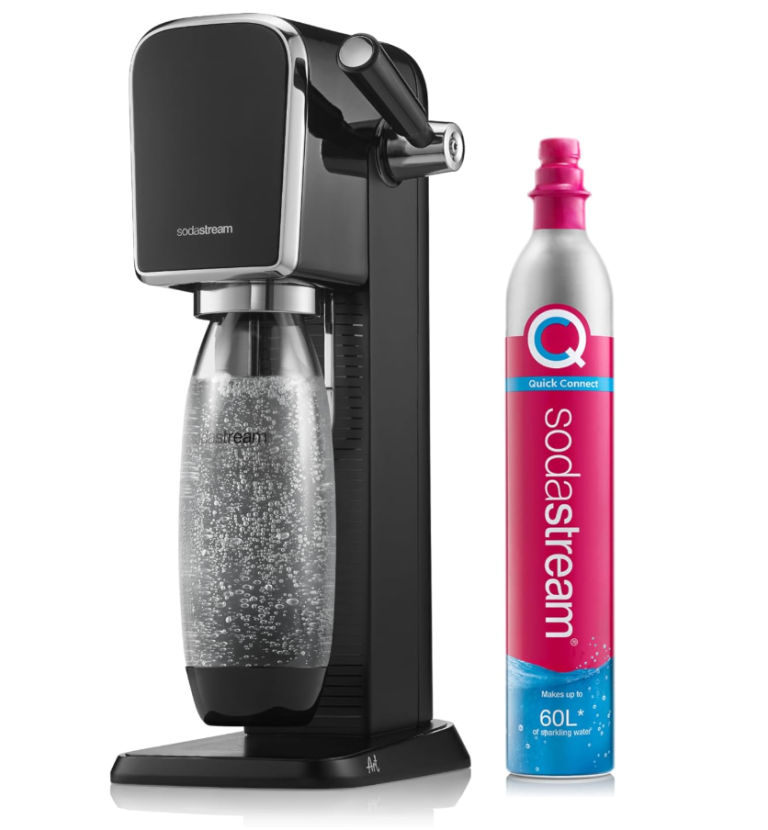 SodaStream-Sparkling Water Maker, CO2 system, Includes 60L Gas Cylinder, BPA-Free 1L Bottle, Black