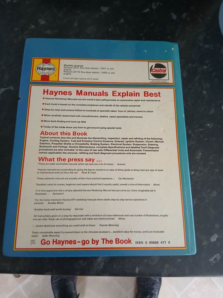 Haynes work shop manual Renault 