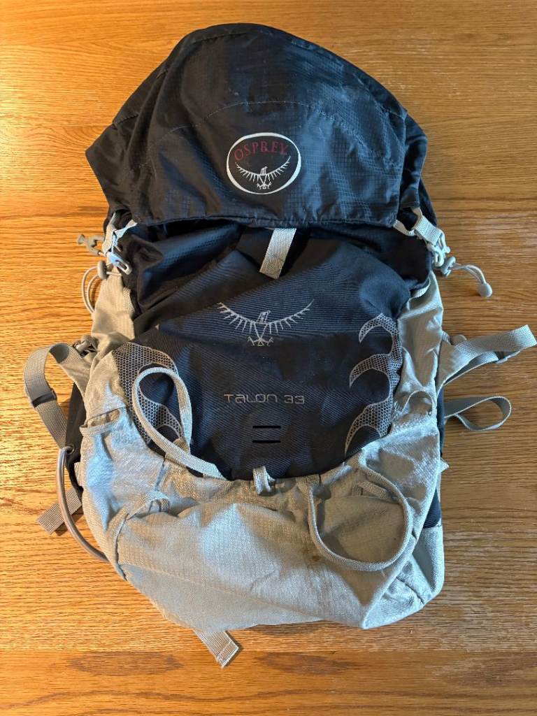 Osprey Talon 33 Backpack - Black and Grey, Good Condition