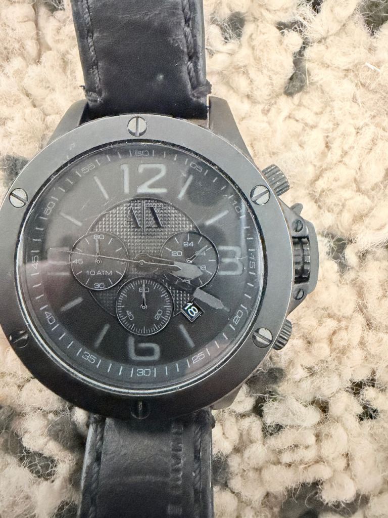 Armani Exchange AX1508 Chronograph Watch - Black Leather Strap