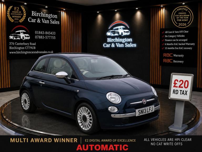 2013 Fiat 500 1.2 Lounge 3dr Dualogic [Start Stop] HATCHBACK Petrol Automatic