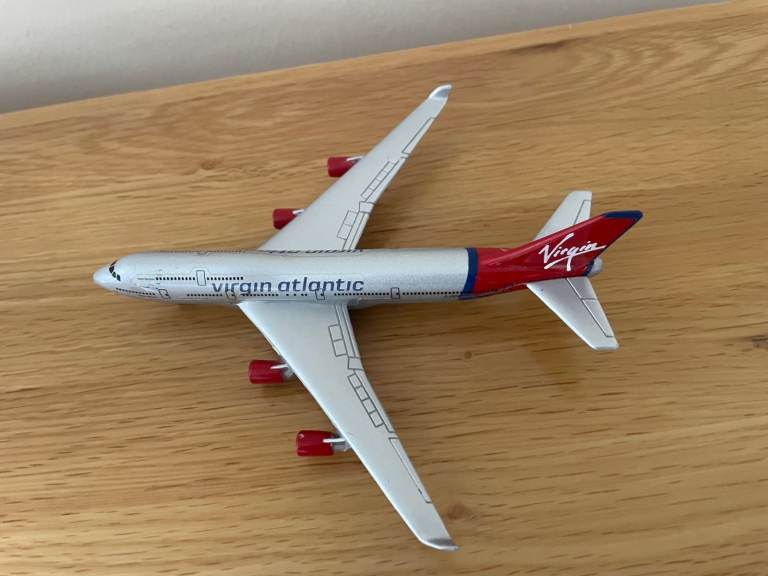 Virgin Atlantic 747-400 Diecast  Size 14cm x14cm x 4.5cm high