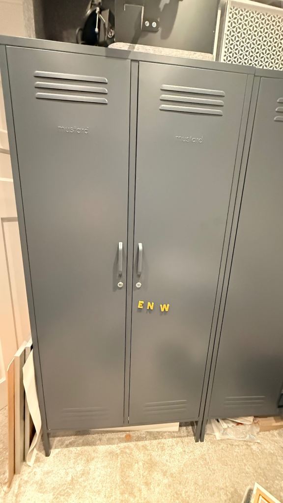 1x Wardobe Locker (Mustard Twinny) Slate Grey