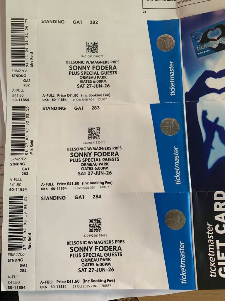 SONNY FODERA TICKETS