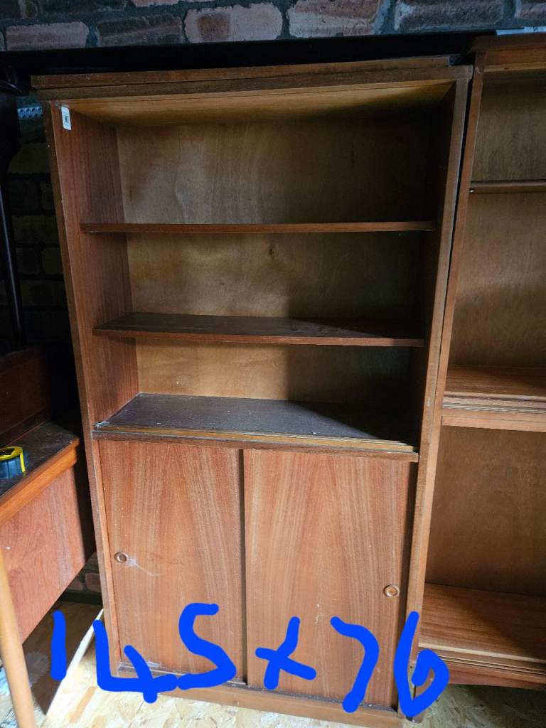 2 mid century bookcases