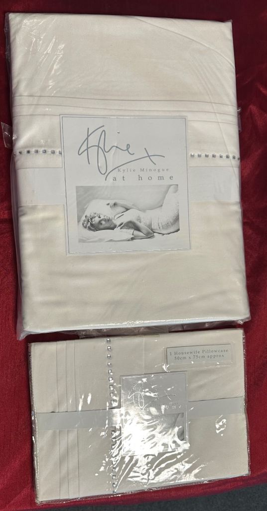 Kylie at Home Fortini Ivory Single Duvet Cover & Pillowcase, 