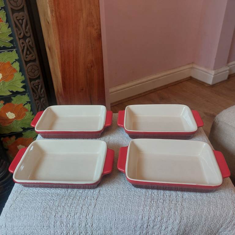 image for Four Red Swiss Kuhn Rikon Tapas Dishes 