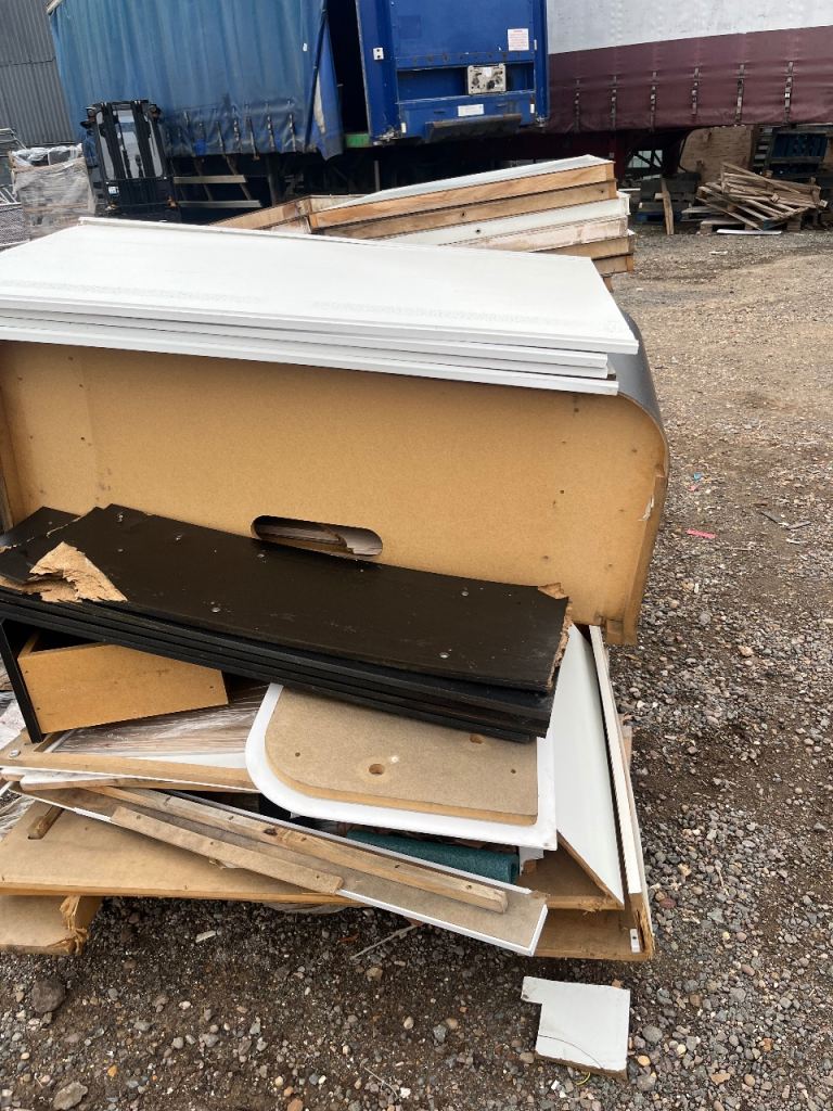 Mixed Wood and Board Scraps – Fair Condition