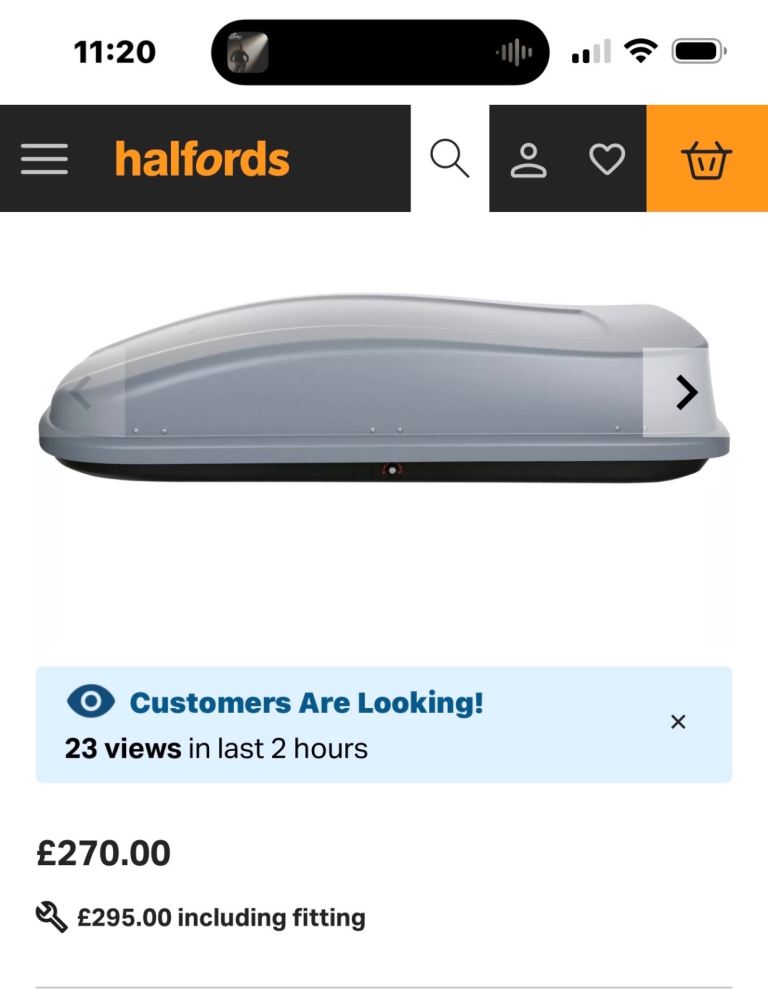 Halfords roof box 