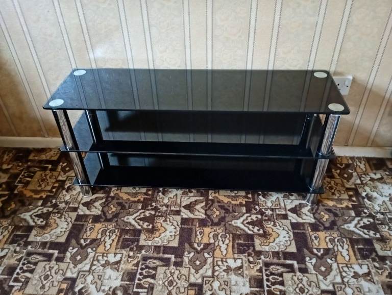 TV Unit / Stand - Black Glass