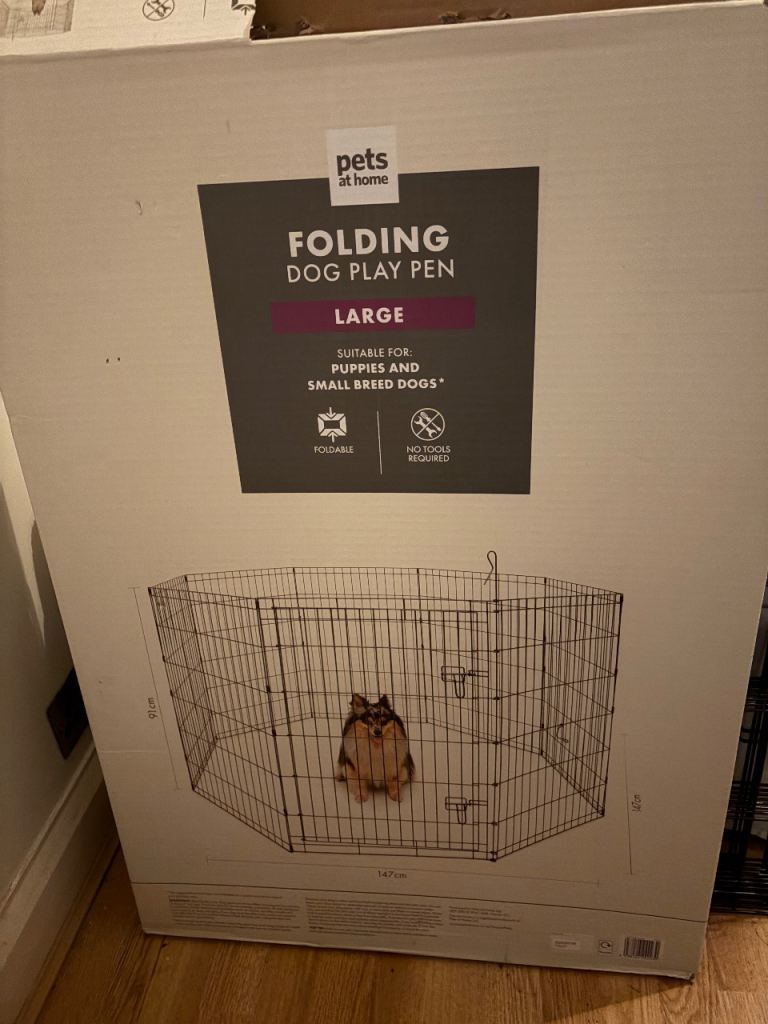Pets at home folding dog play pen - large