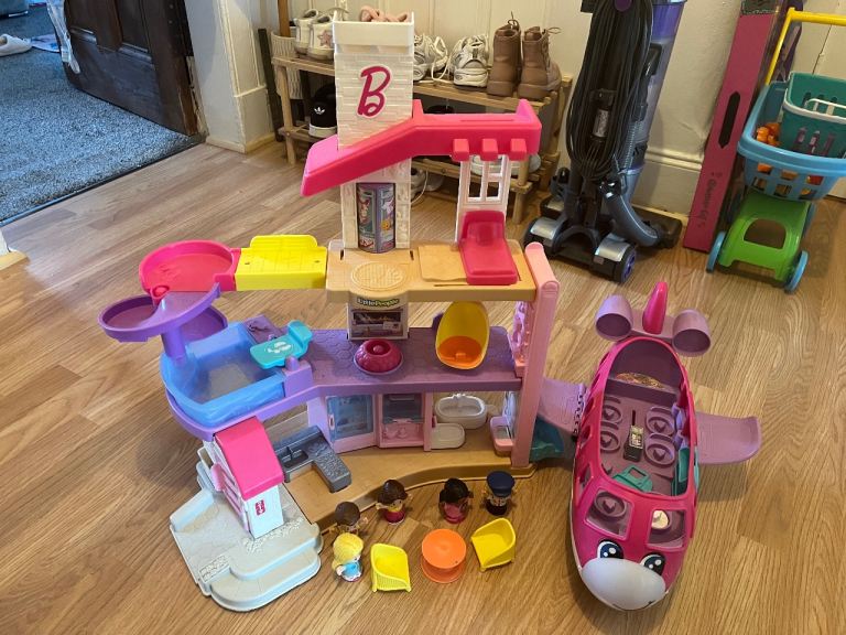 image for My little people Barbie house and plane 