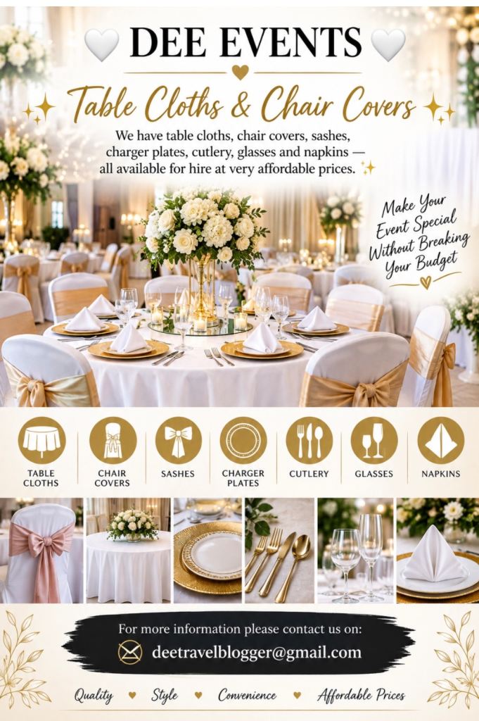 Chair and table covers for hire 