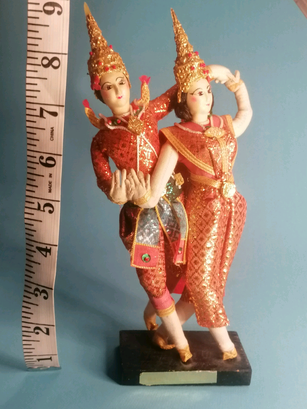 9inch. Vintage Thailand Thai dancer souvenir figurine KJ Doll 1960s. 