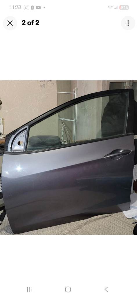 HYUNDAI i30 MK2 COMPLETE PASSENGER LEFT SIDE FRONT DOOR STEEL GREY