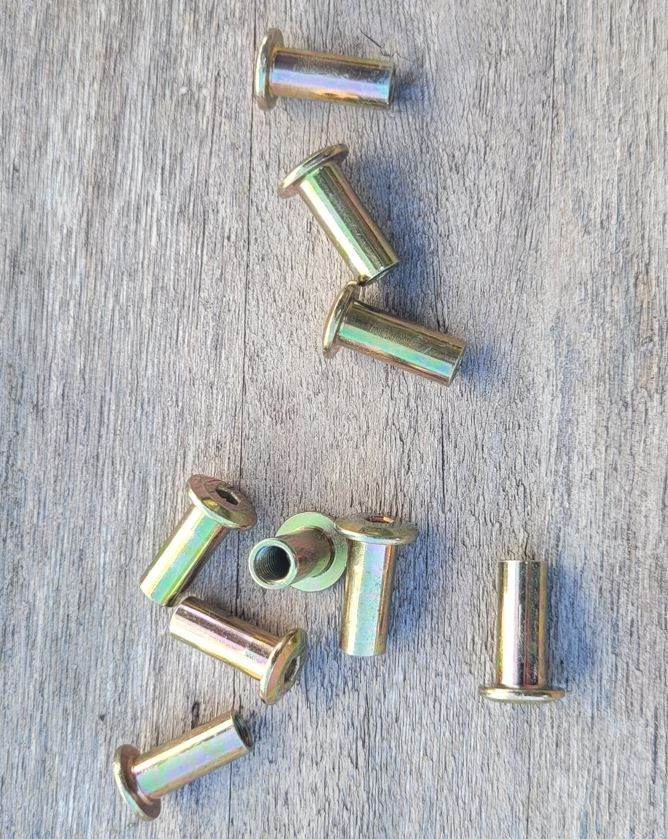 Set of 9 M6 Furniture Bed Bolts sleeve nuts