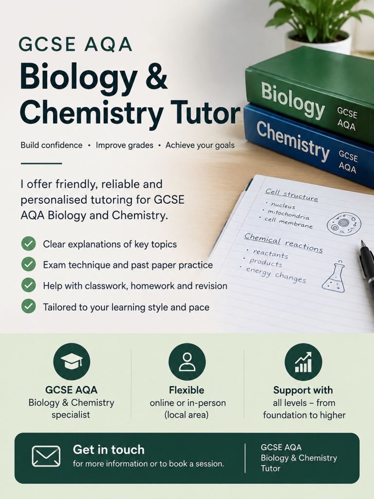 GCSE Biology and Chemistry Tutor