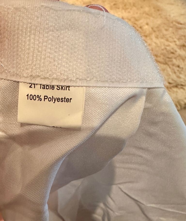 Table Skirt 640cm x 75cm Pleated Long Polyester White