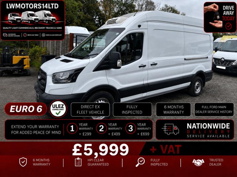 FORD TRANSIT 2.0 ECOBLUE LEADER L3H3 LWB THERMO KING FRIDGE FREEZER 2021 71 REG