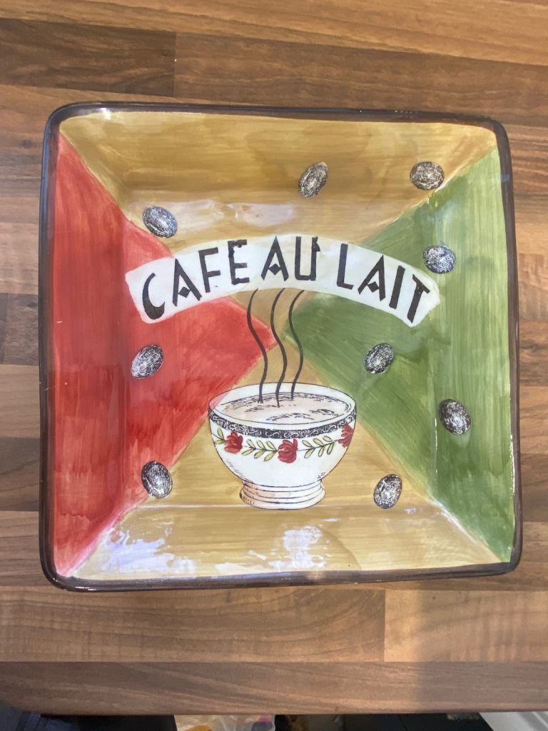 Cafe ali lait set of 3 .square plate 