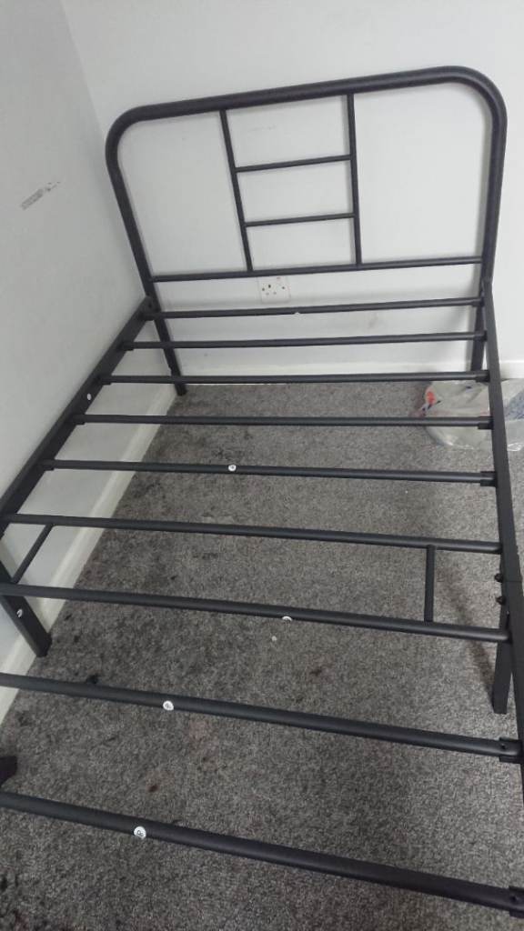 Single Metal Bed Frame – Black, New Condition