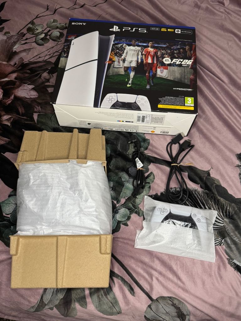 Sony PlayStation 5 Digital Edition 825GB White Gaming Console with Controller
