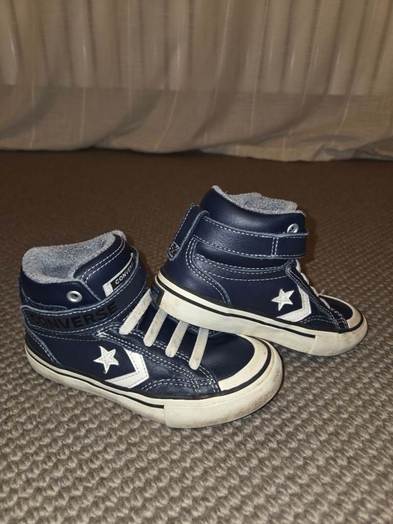 Winter Leather Trainers for Boys CONVERSE, navy/white, size 11.5 UK, 12 US, EUR 29