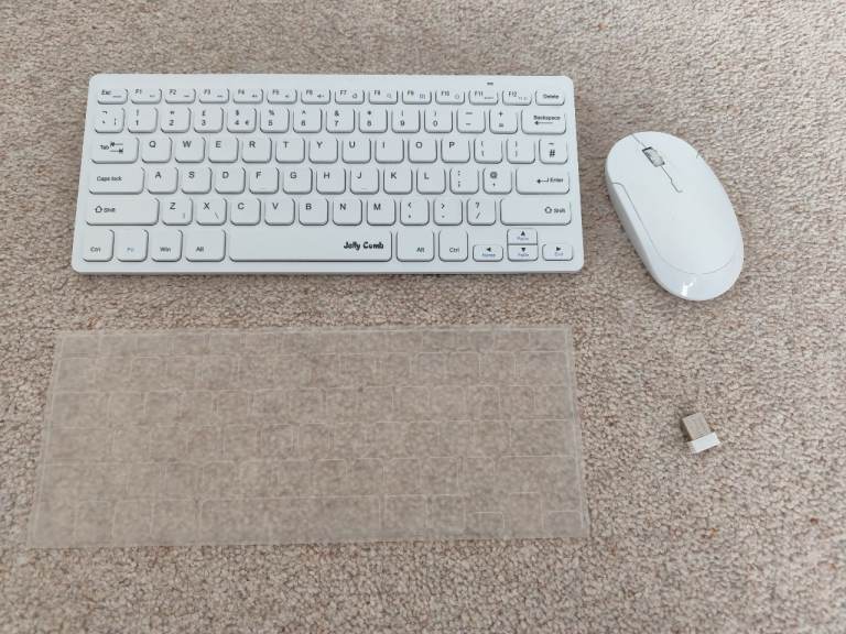 Jelly Comb Wireless Keyboard and Mouse Set - White, As Good As New
