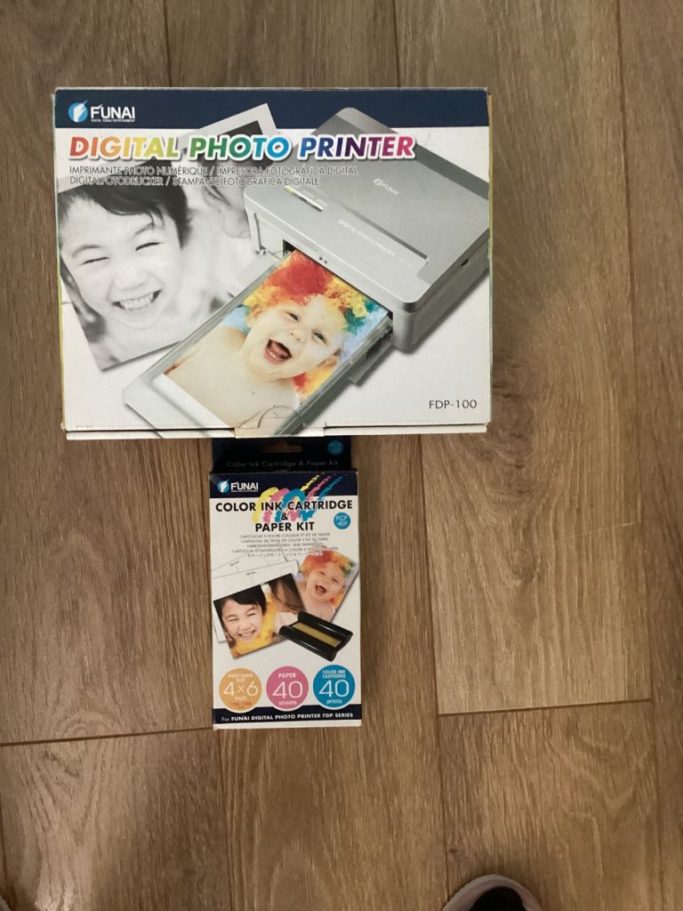 FUNAI FDP-100 Digital Photo Printer with Paper Kit – New