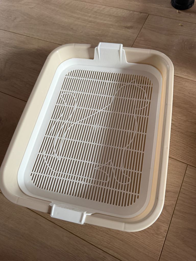 Sifting litter tray for kittens, rabbits and guinea pigs