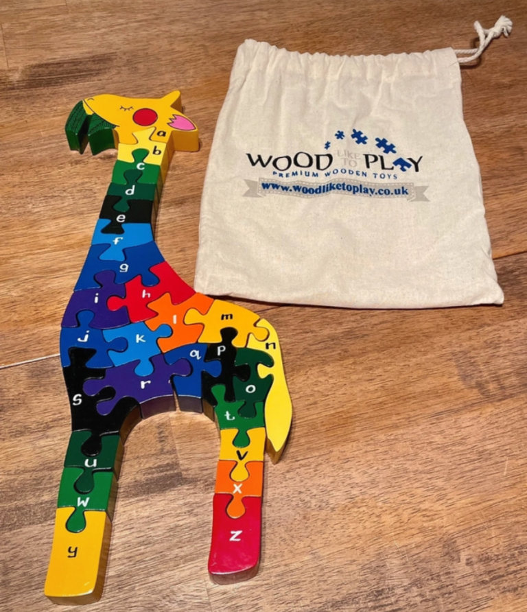 Wooden giraffe alphabet puzzle 