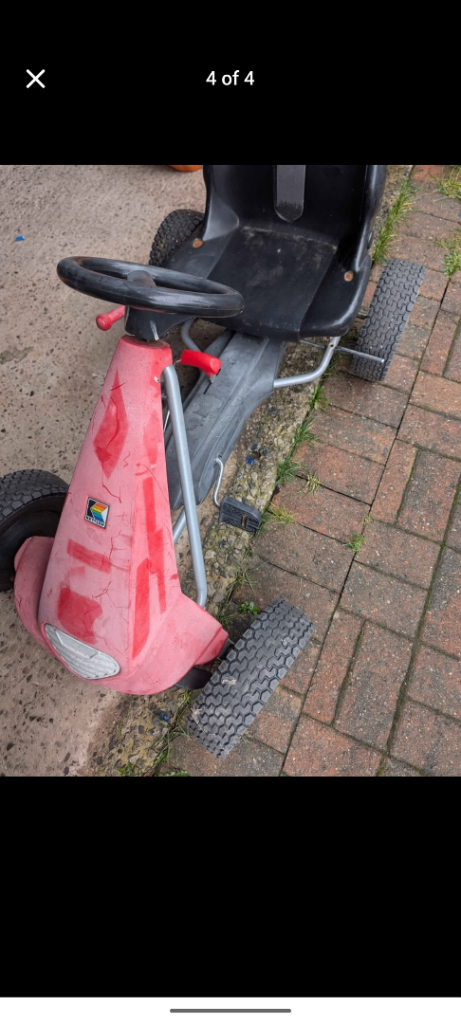 Kids Pedal Go-Kart – Red, Fair Condition