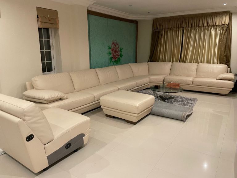 Natuzzi 9 seater leather sofa