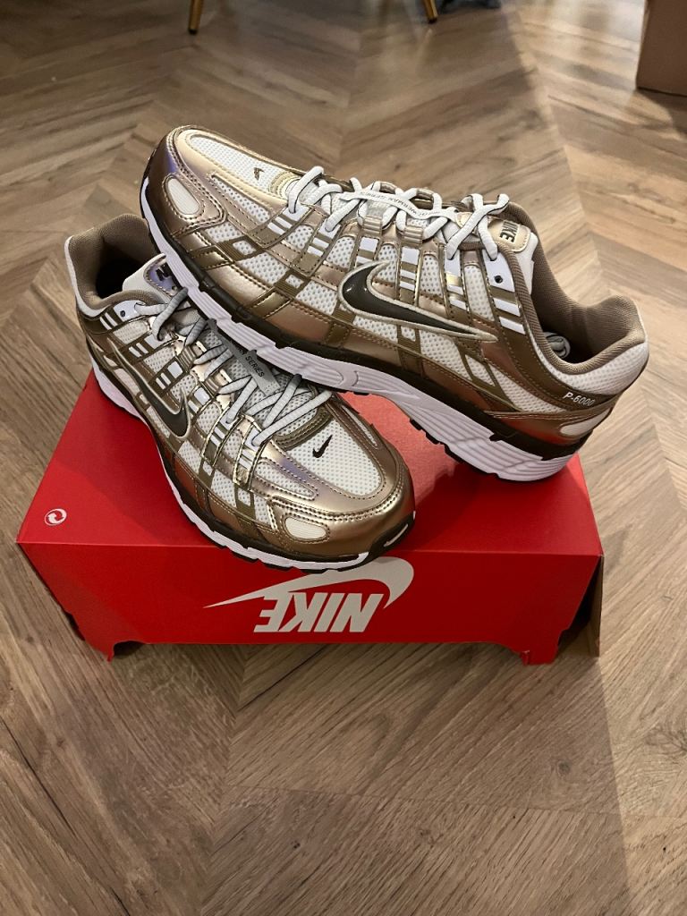 Nike P-6000 Gold/White Trainers – Brand New in Box