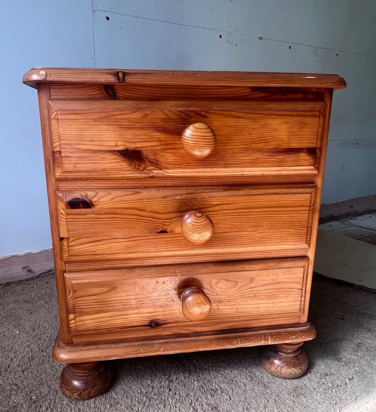 solid pine bedside cabinet