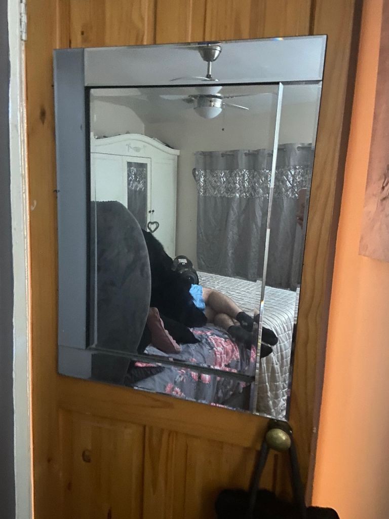 Silver Framed Wall Mirror – Good Condition