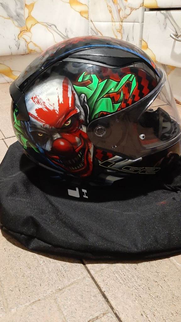 Brand new LS2 helmet with clear visor and quick release strap with helmet bag 