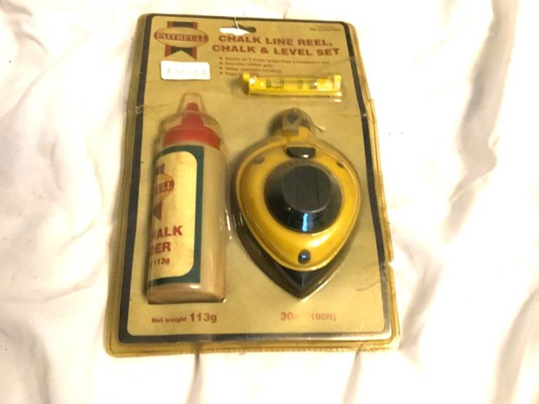NEW Faithfull Chalk Line Reel 30 Meters, Red Chalk & Line Level