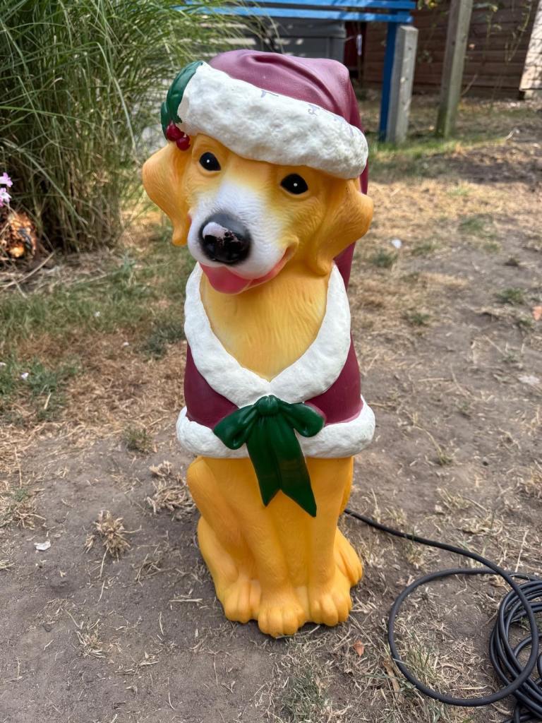 Christmas Golden Retriever Dog  blow mold Outdoor Light-Up Decoration