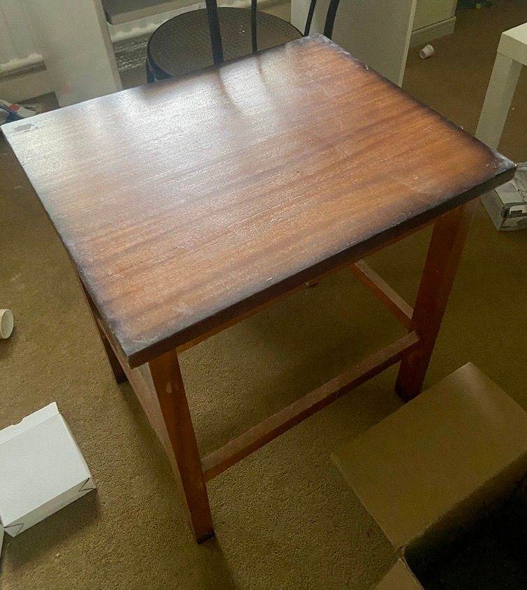 VINTAGE BRITISH UTILITY SIDE TABLE HARDWOOD 1940-1950 ANTIQUE
