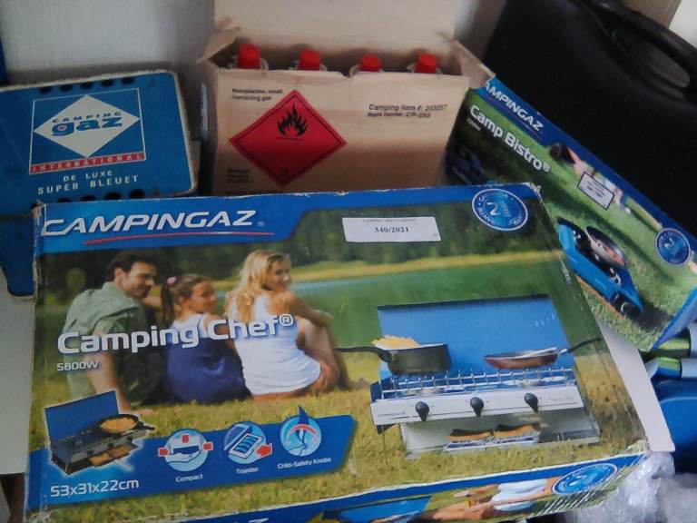 Campingaz, bistro,chef, super bleuet, butane gas containers 