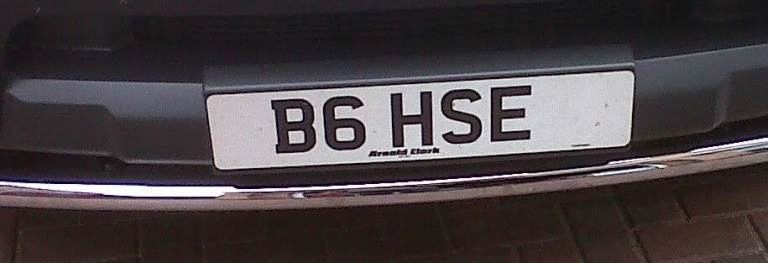 B6HSE Nunber Plate