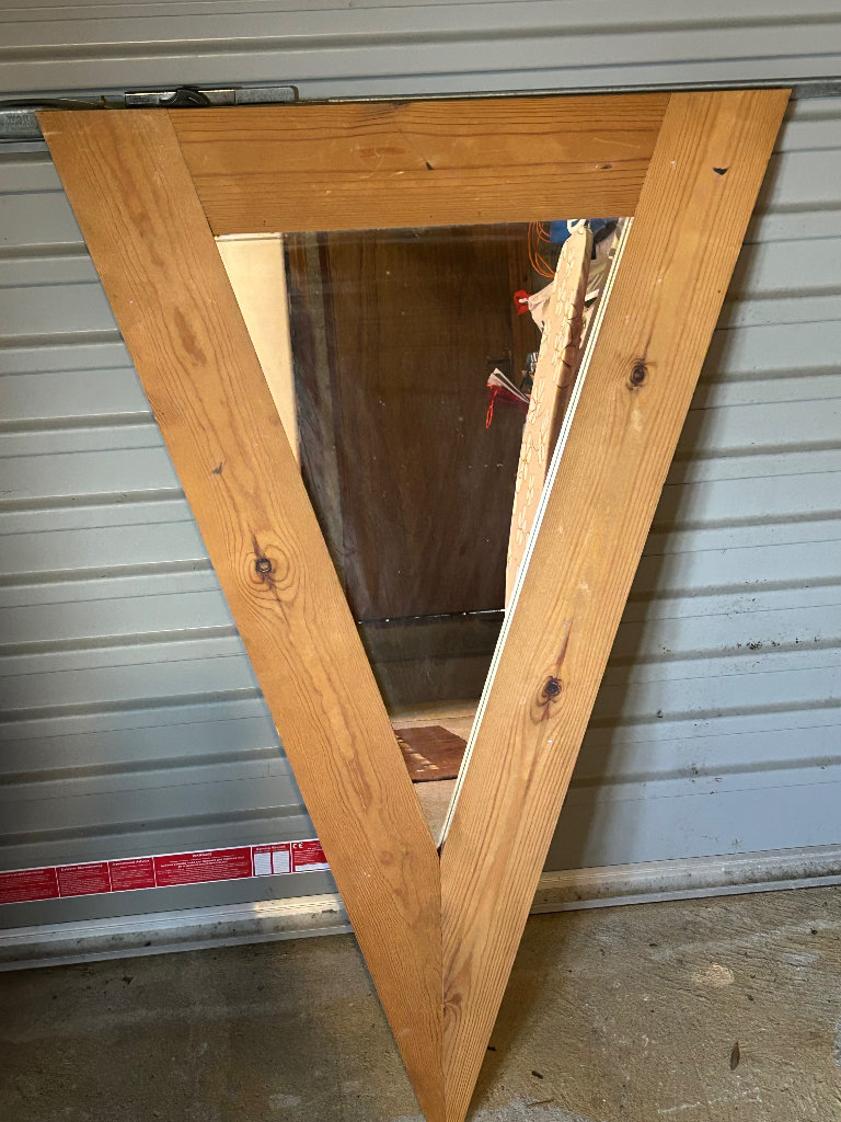 Pine Triangular Mirror