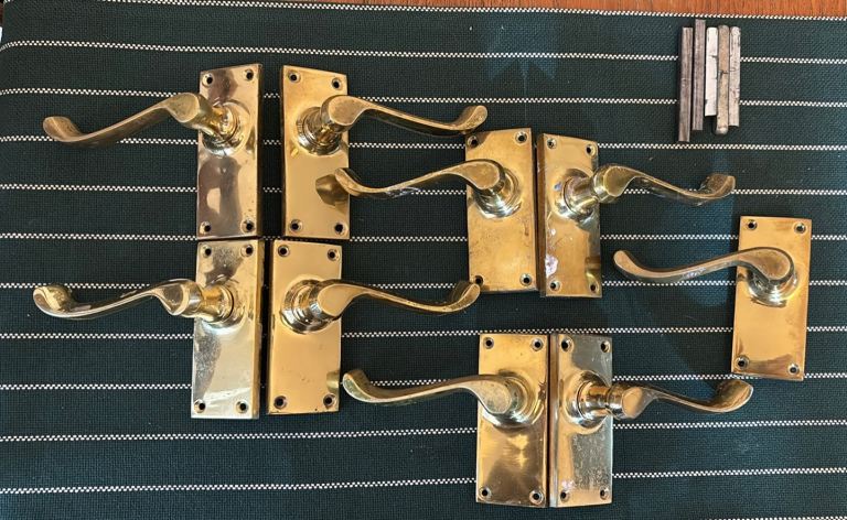 Polished brass handles 
