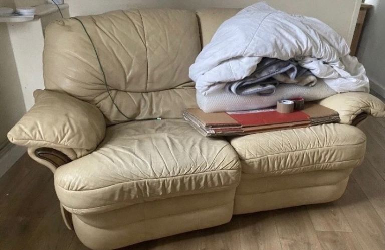 FREE - 2 seater leather reclining sofa and chair