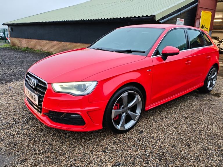 Audi A3 TFSI QUATTRO S LINE ulez petrol auto automatic hpi all clear, red hatch
