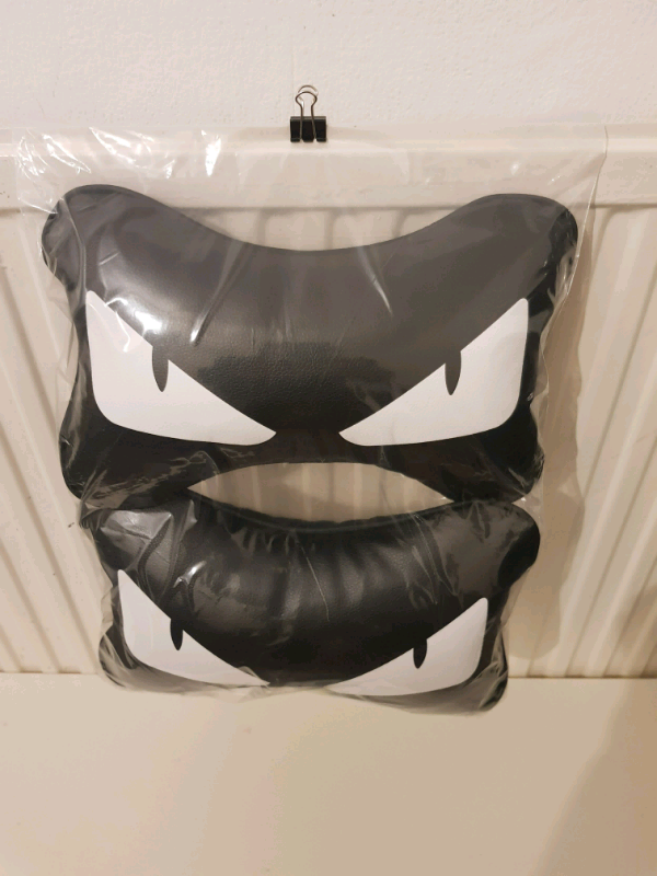 White Car Headrest Neck Pillow Brand New Pair Designer 