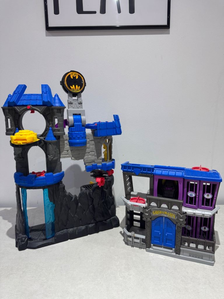 Batman Batcave & Arkham Asylum Playsets - Good Condition