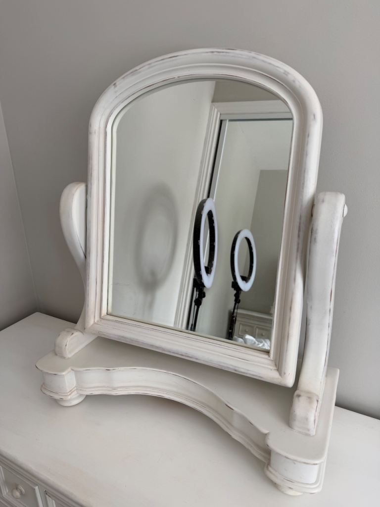 Barker and stonehouse calista white wooden free standing vanity dressing table mirror